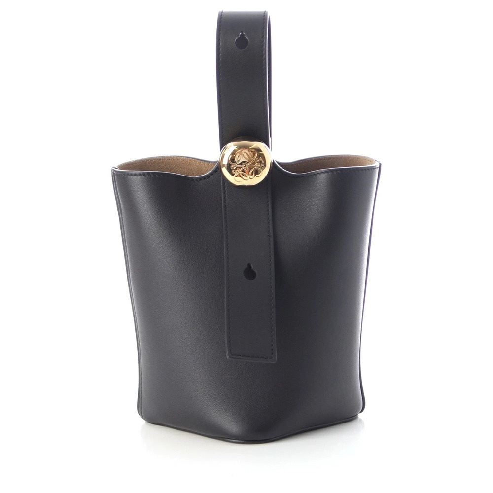 Loewe Pebble Bucket Smooth Calf Leather Shoulder Handbag Black
